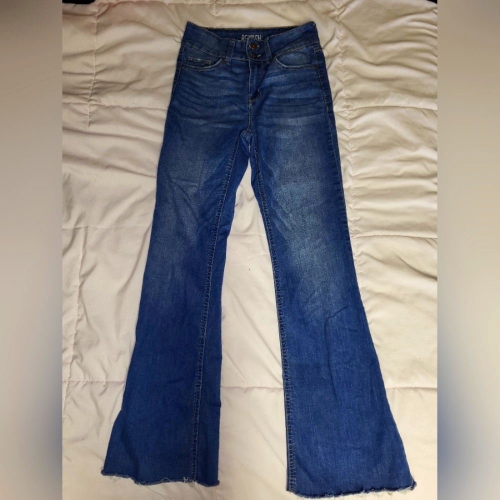 Rewash Denim High Rise Mid Wash Flare Jeans
